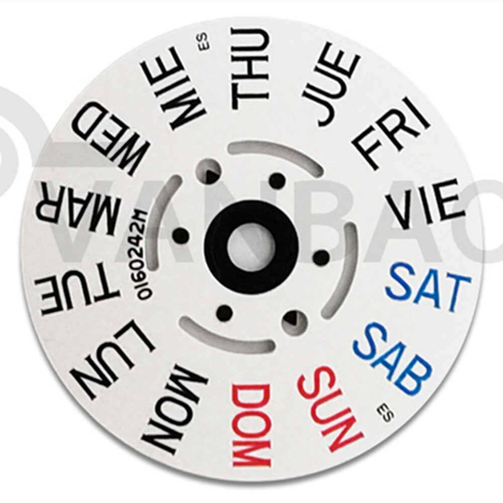 English Week Disk Wheel Week Wheel Fit for Movement NH35 NH36 Date At 3