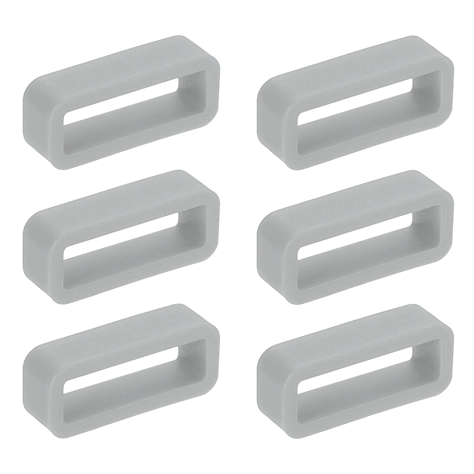 6pcs 14mm Silicone Watch Band for Strap, Grey