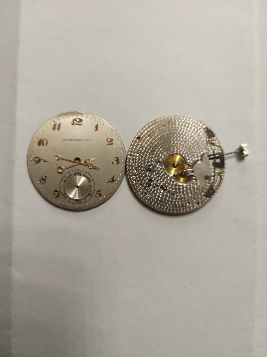 E.Koehn Collectible P.W.Movement For J.E.Caldwell 19 Jewels 5 Adj.mens Swiss