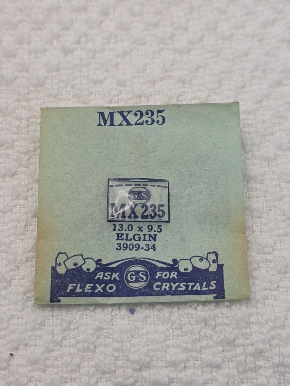 G-S Watch Crystal MX235 Elgin 3909-34 13.0X9.5