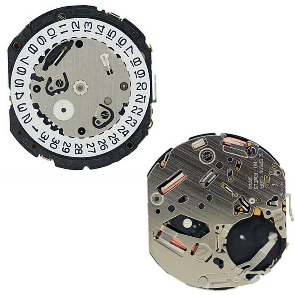 Solar Quartz Movement for Hattori /S. Epson VS75A/VS75B Date At 4:30 3 Hands zz
