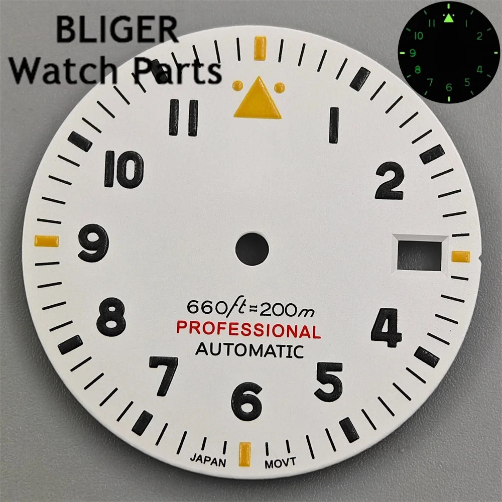 29mm Arabic Numerals Watch Dial Green Lume for Nh35 Nh36 ETA2824 Pt5000 Movement
