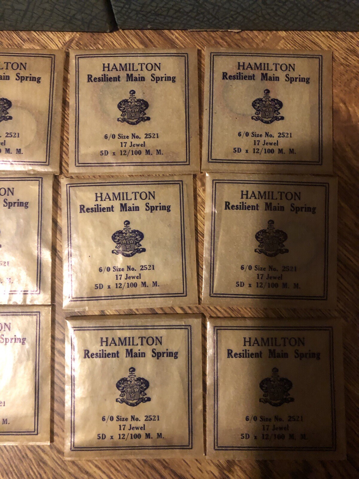 Vintage NOS Lot of 12 HAMILTON Watch MAINSPRING 6/0 SIZE No. 2521 Original Box