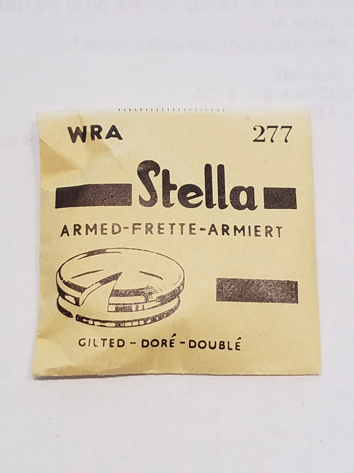 Vintage Stella Wrist Watch Yellow Reflector Ring Crystal NOS Free Shipping #39