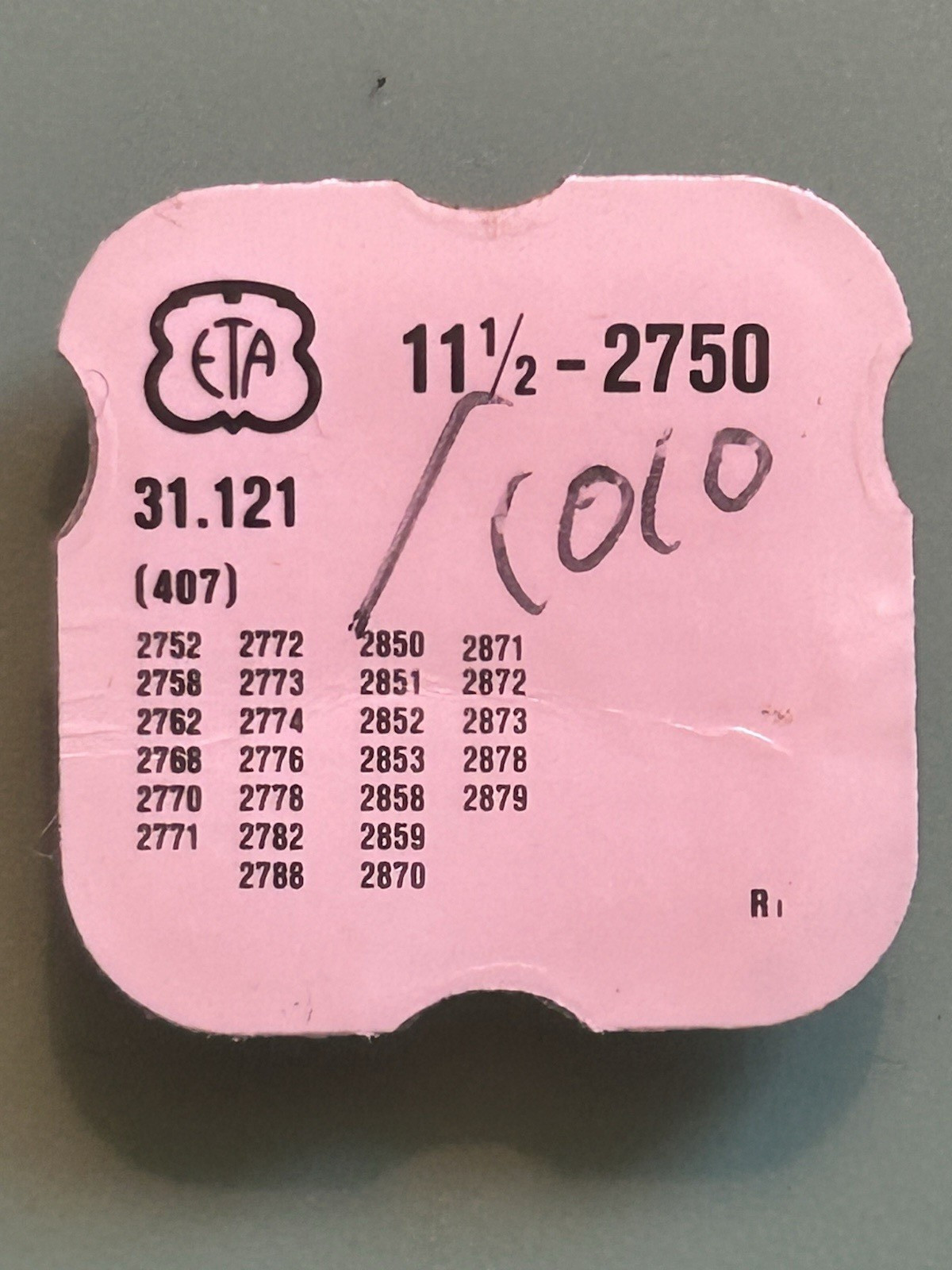 ETA – Cal. 2750 – Sliding Pinion / Clutch Wheel – Part 31.121 – NOS – Sealed