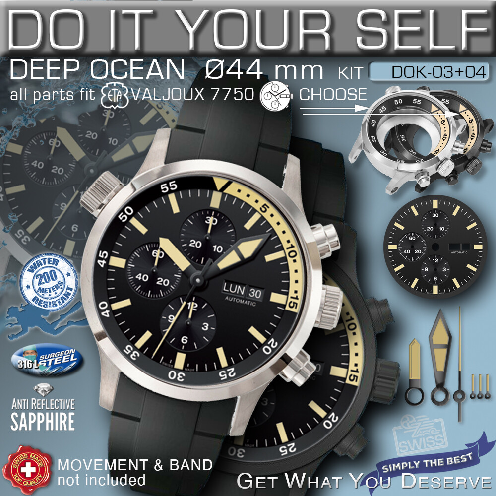 DO IT YOURSELF KIT: 7750 ETA-VALJOUX, DEEP OCEAN, 44 MM, 200M, KIT 03+04,