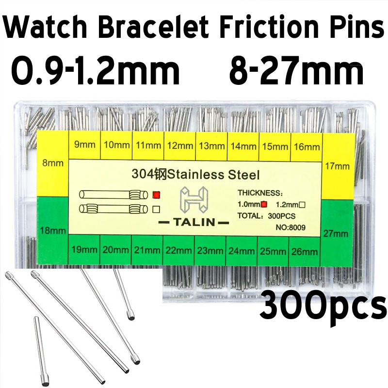300pcs Watch Band Split Pins 0.9 1.0mm 1.1 1.2mm Stainless Steel Strap Link Pin