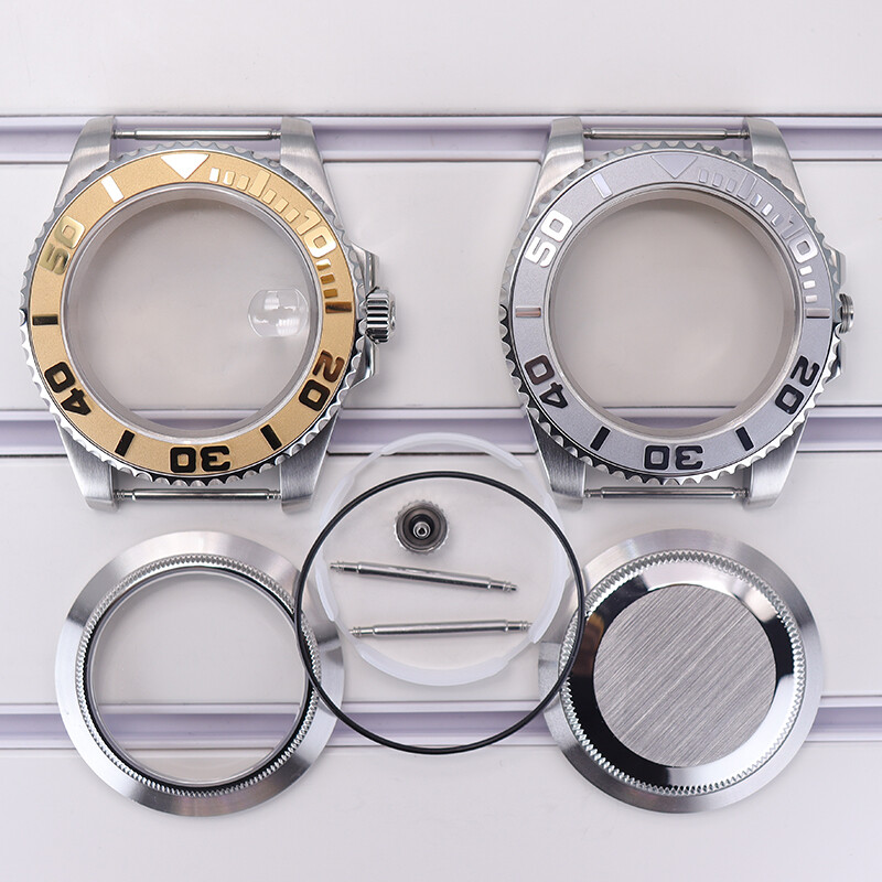 40mm Watch Case protruding Ceramic Ring Sapphire Glass Exhibition back For NH35