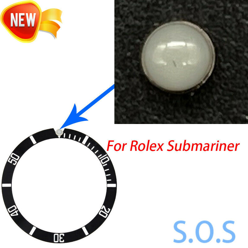 Pearl Dot Green Lume Bezel Insert For Rolex Submariner 16800 16808 16610 16613