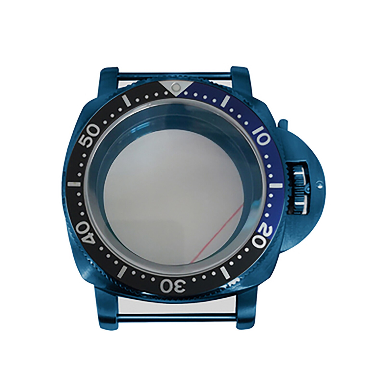 For NH35 NH36 4R 7S Movement 42 mm Plated Blue Watch Case Steel Inner Ring Bezel