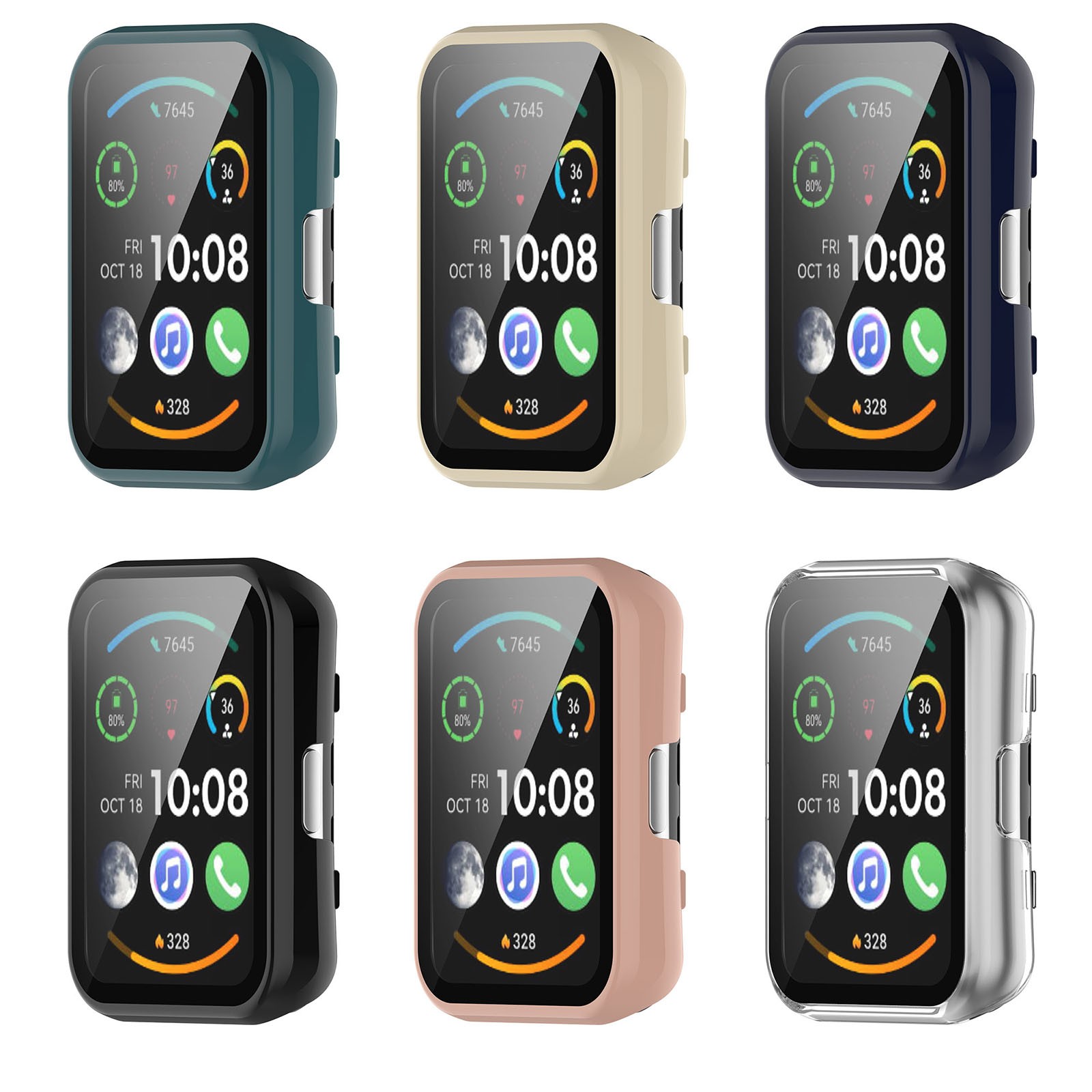PC+Tempered Film Protective Case for Huawei Watch Fit Special Edition (B39)