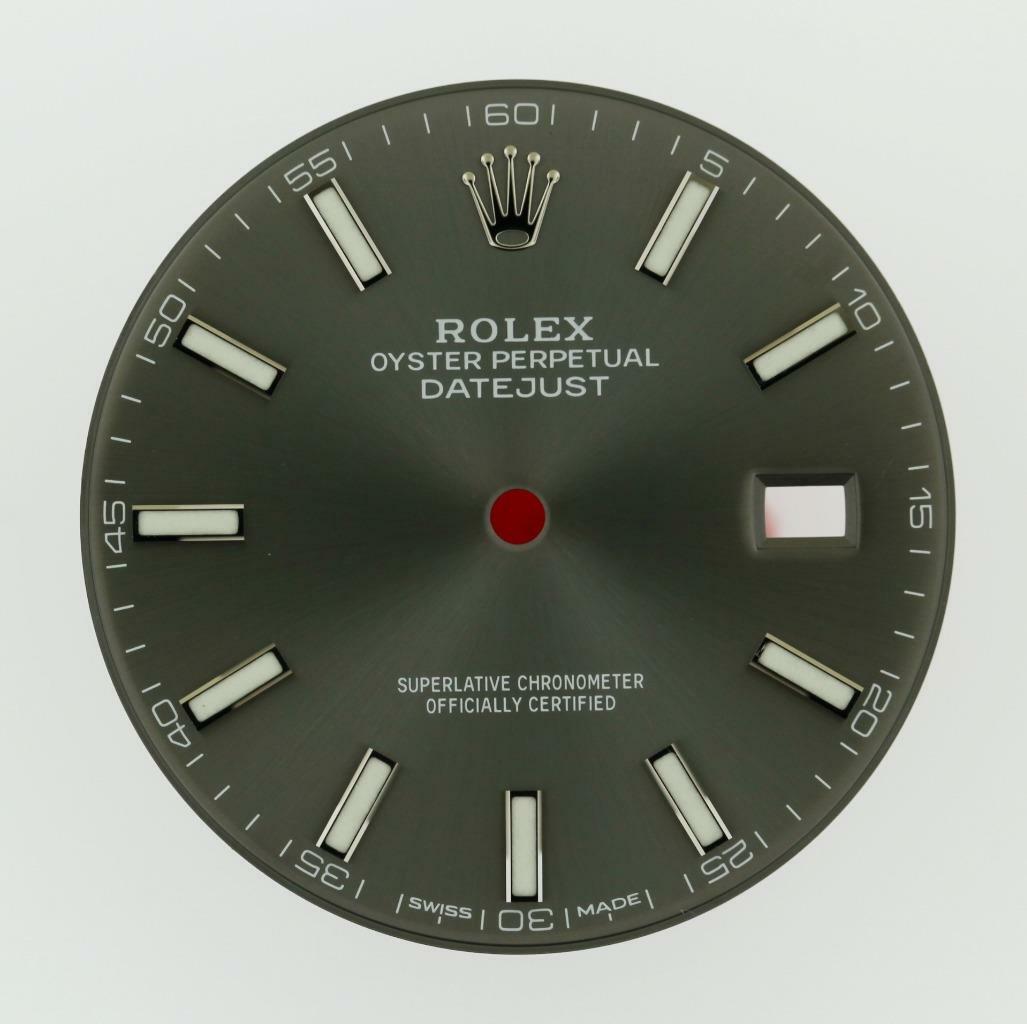 Original Men Rolex Datejust 41 126334 126300 Charcoal Index Dial Stainless #A21