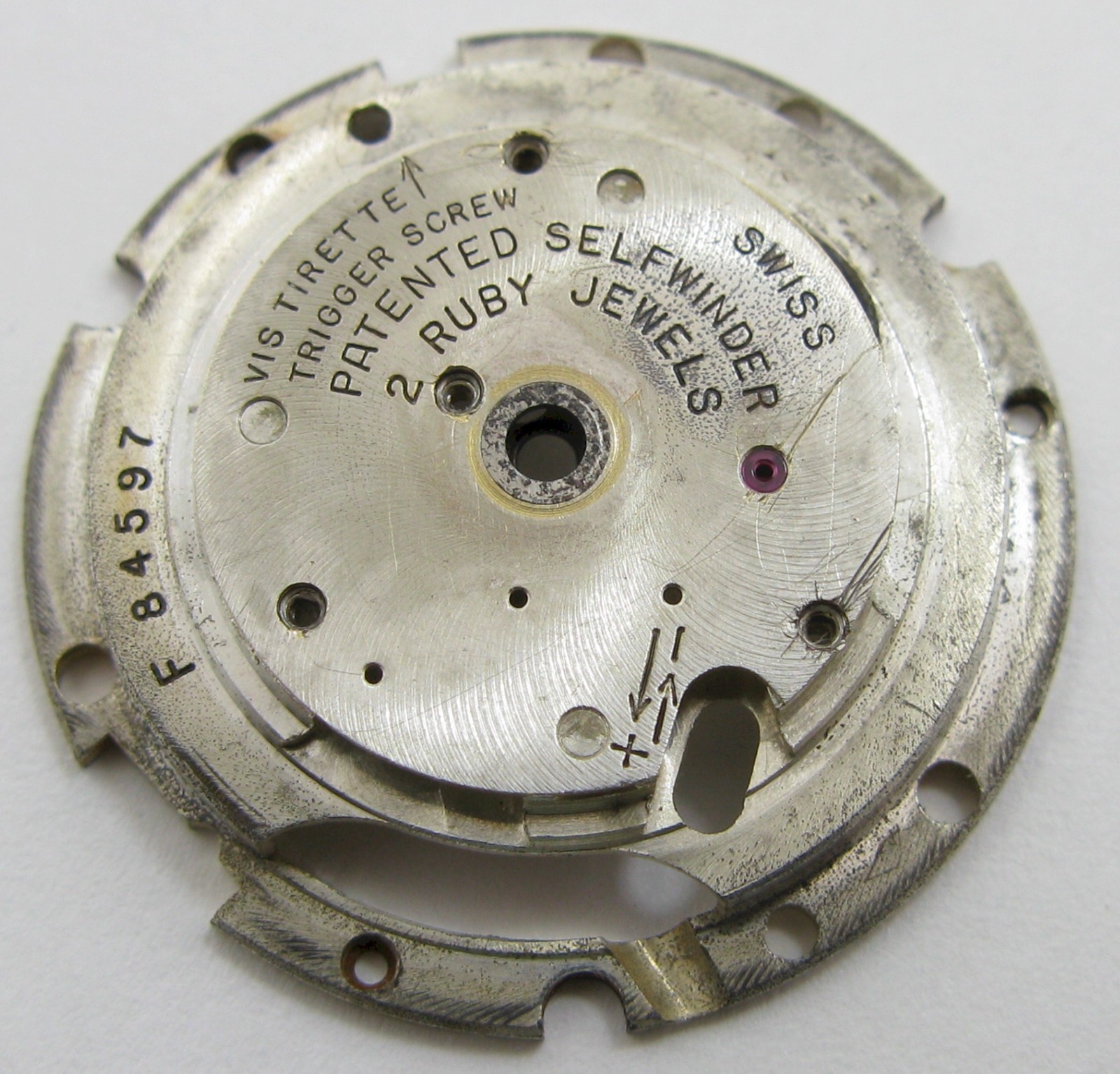 Rolex 645 … 18 jewels 6 adj. chronometer Watch Part: rusty automatic bridges