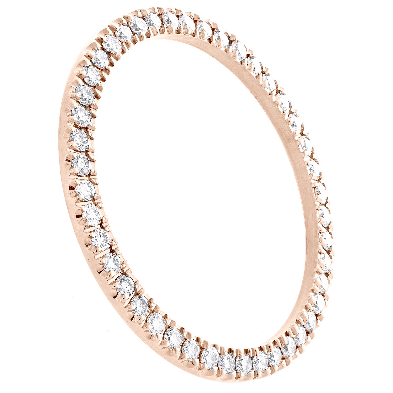 10K Rose Gold Custom U-Cut Diamond Bezel Fits Rolex Day-Date 36mm Watch 1.70 CT.