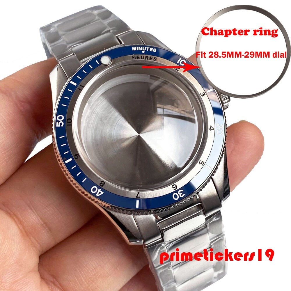 Domed Sapphire Dive 40mm Men’s Watch Case+Band+Inner Ring 20BAR Fit NH35 PT5000
