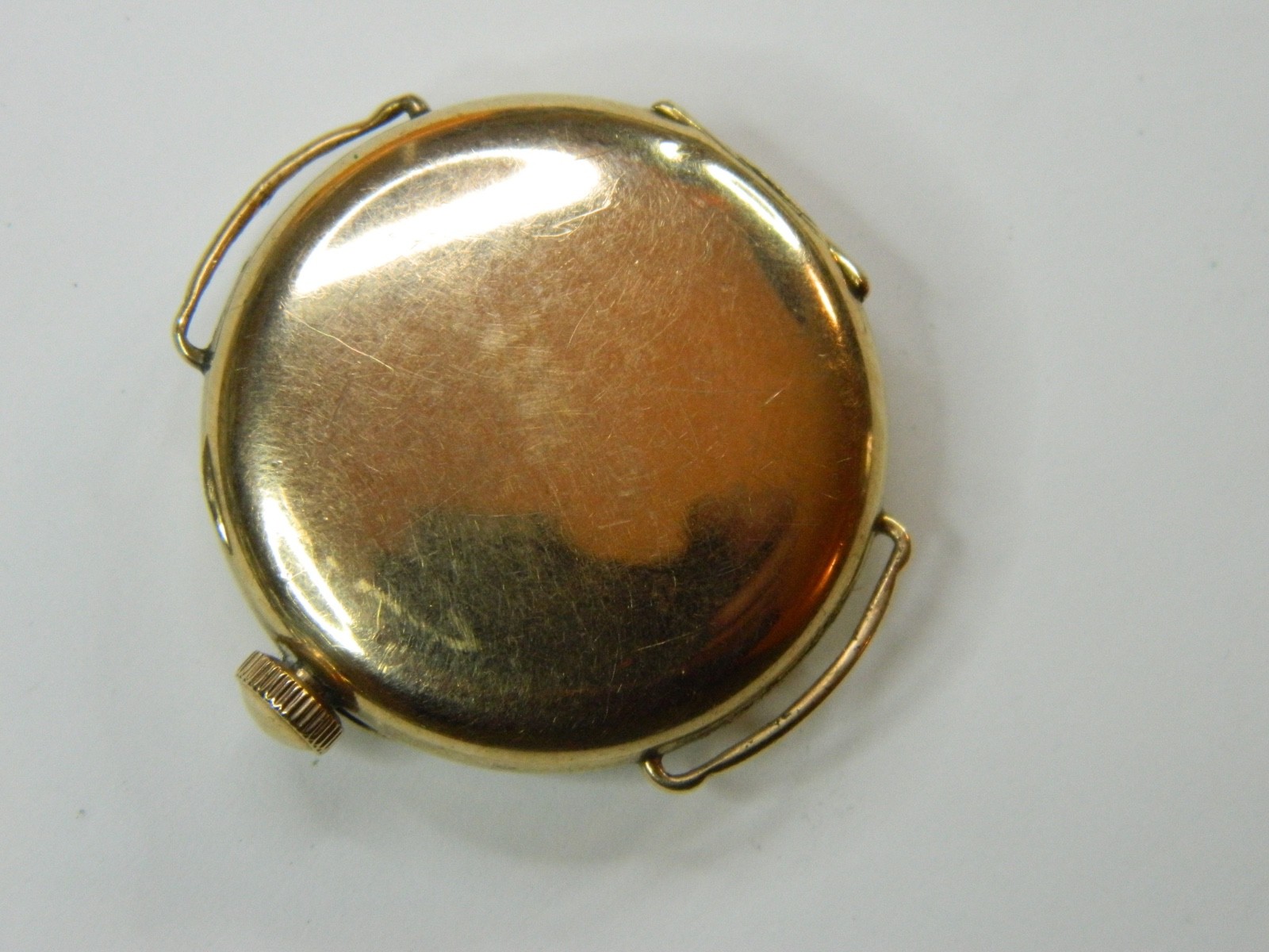 1908 PRE-WW1 ELGIN 0S 10K GOLD FILLED WIRE LUGS TRENCH WATCH – FINE CASE -REPAIR