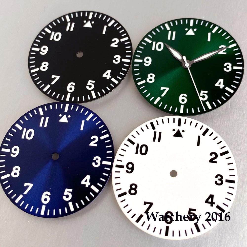 Lume 33.5mm Watch Dial With Titanium Hands Fit NH35/ETA 2824 PT5000/Miyota 8215