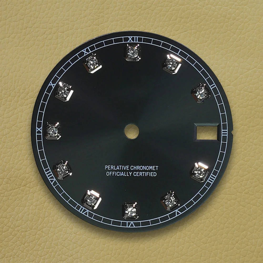 28.5Mm S Logo Dial NH35 Dial Sunray Diamond Fit NH35/NH36/4R/7S Movement Watch M
