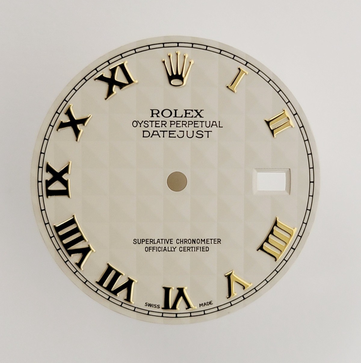 Genuine Rolex Dial DateJust 36mm Ivory Pyramid Y Roman RR 16013, 16233, 116233