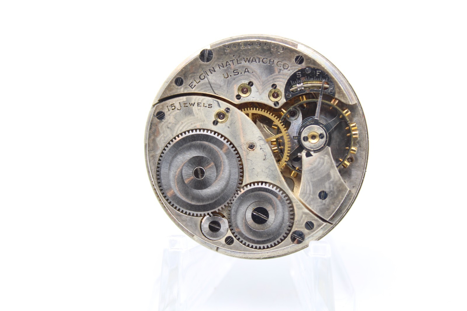1928 ELGIN POCKET WATCH MOVEMENT 30193523 GRADE 315 12s 15j (RC4)