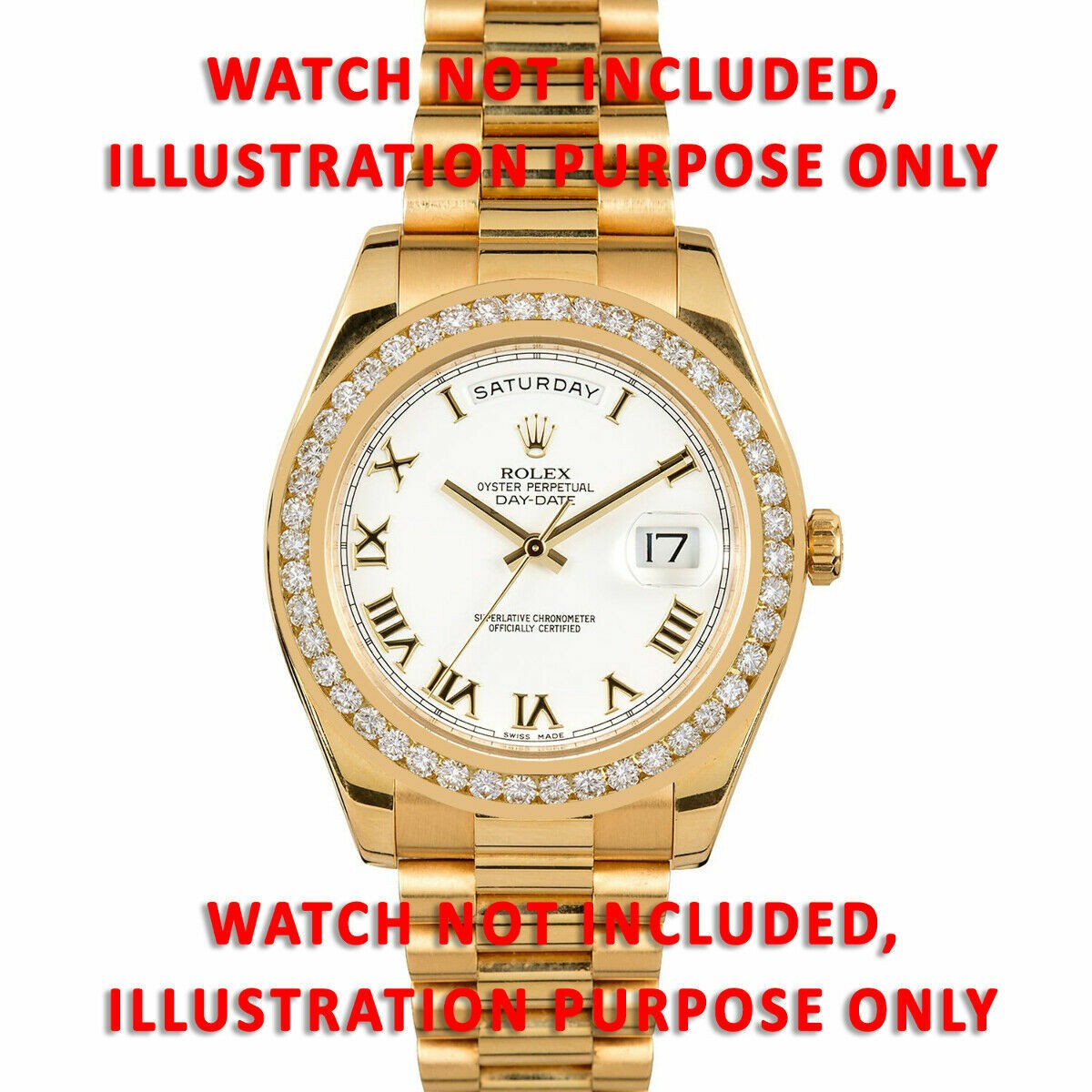 3.15CT CHANNEL NATURAL DIAMOND BEZEL 18KY FOR ROLEX DAYDATE 41MM 218238, 218348