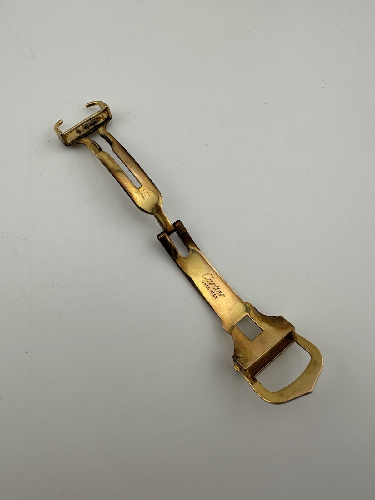 Cartier Watch Buckle 18ct Yellow Gold Vermeil Folding Deployant Clasp 14mm