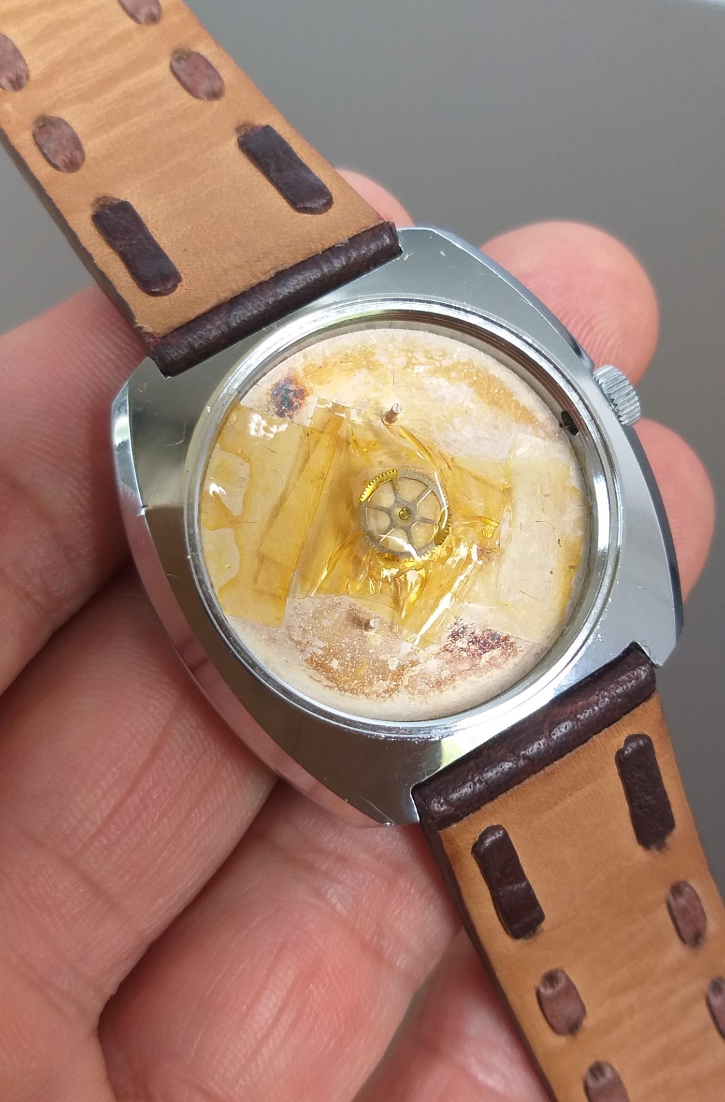 Peseux 7050 FHF 251 Project Watch 37mm Swiss Case and Dial Vintage 1970’s NOS