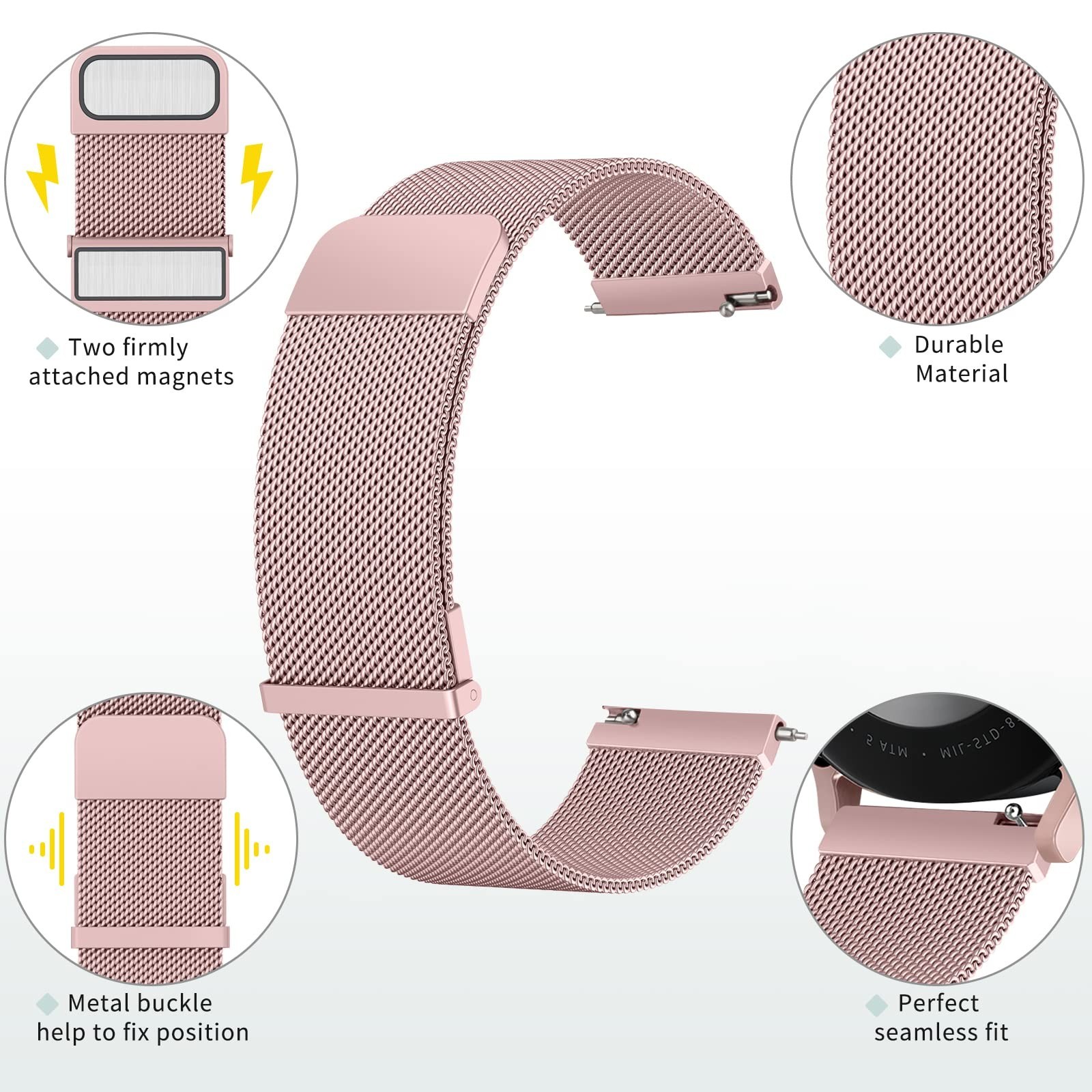 Metal Bands for Tensky/Quican/Fitpolo/Aeac ID208 Plus Smart Watch Bands, 22mm…