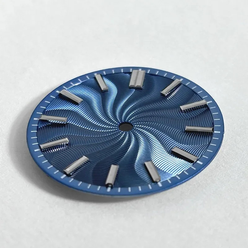 DS Guilloche Dial 28.5mm Blue Lume NH35 NH38 Movement 3/6 O’clock No Date Smoked