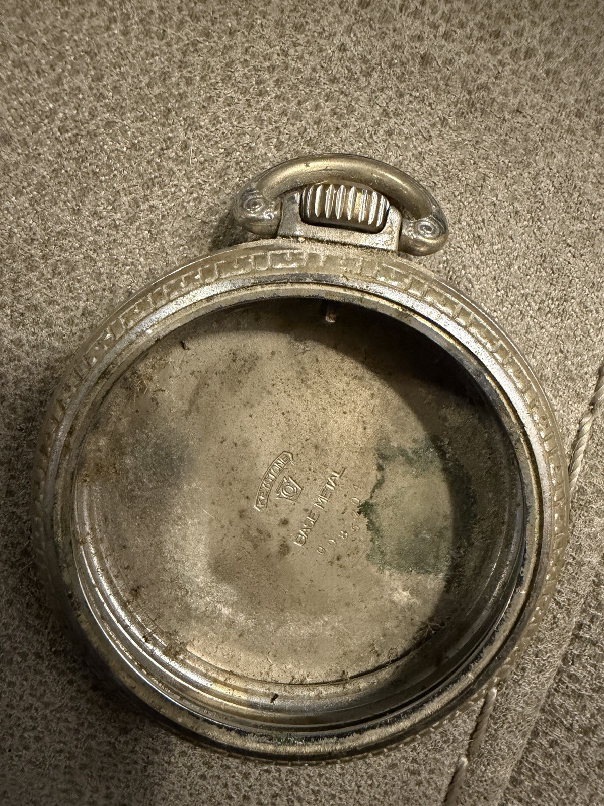 Keystone Pocket Watch Case Base Metal Silver Tone MPN 0986704