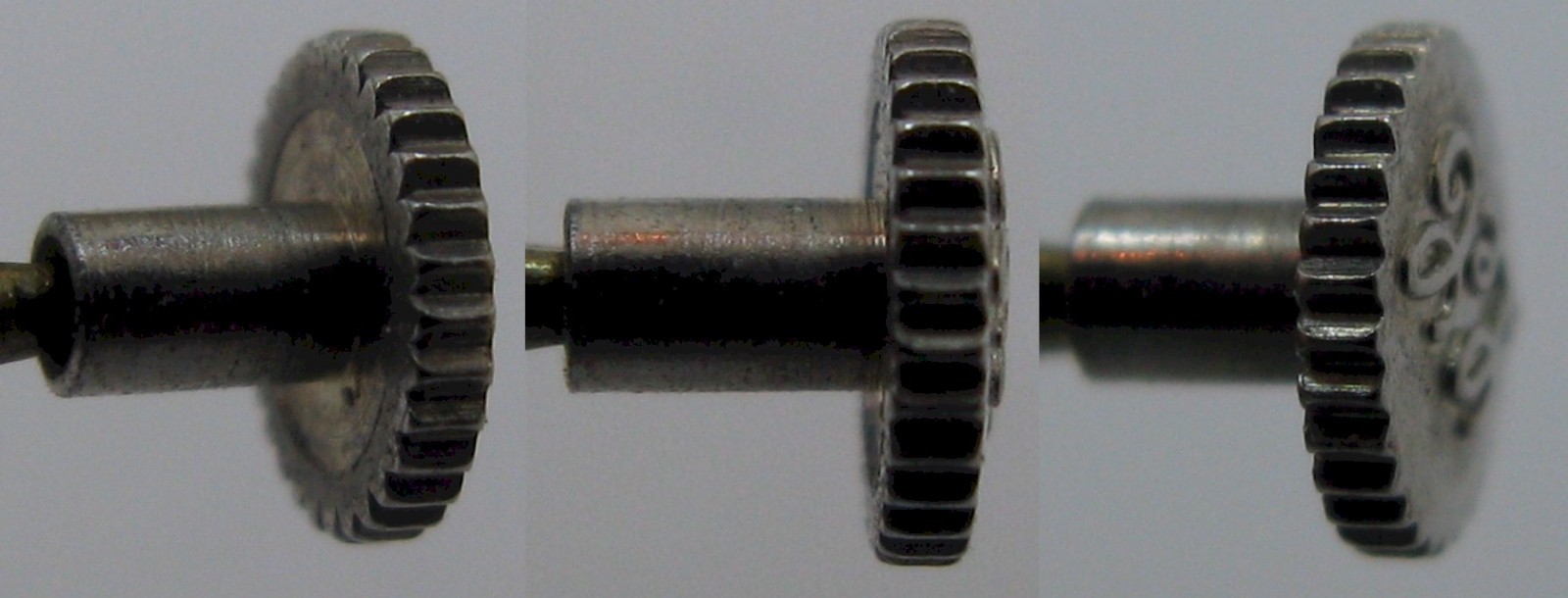 vintage LC LeCoultre watch part white Gold plated crown 3.9 millimeters tap 10