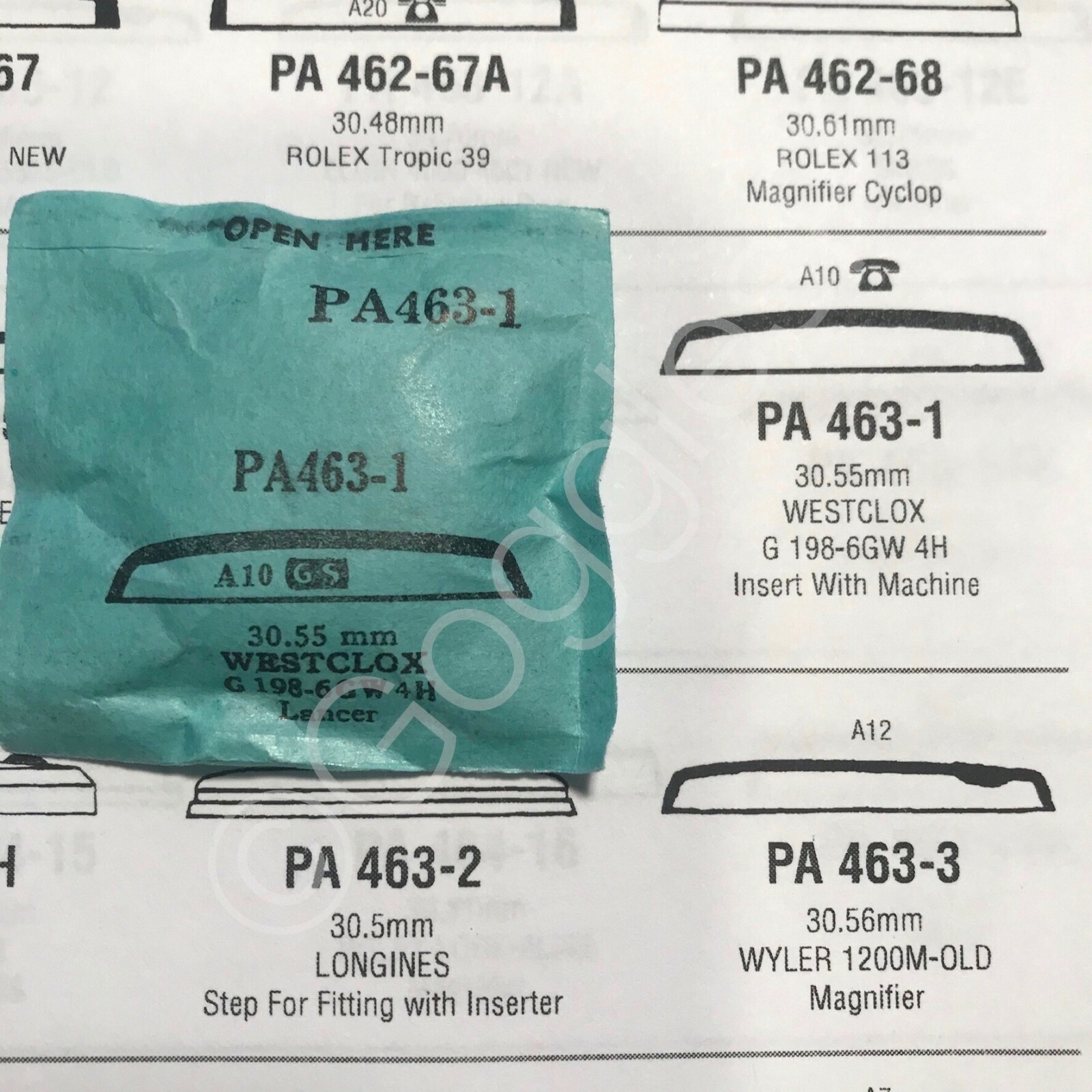 GS Round Replacement Crystals (PA Series) for Westclox Watches – NOS