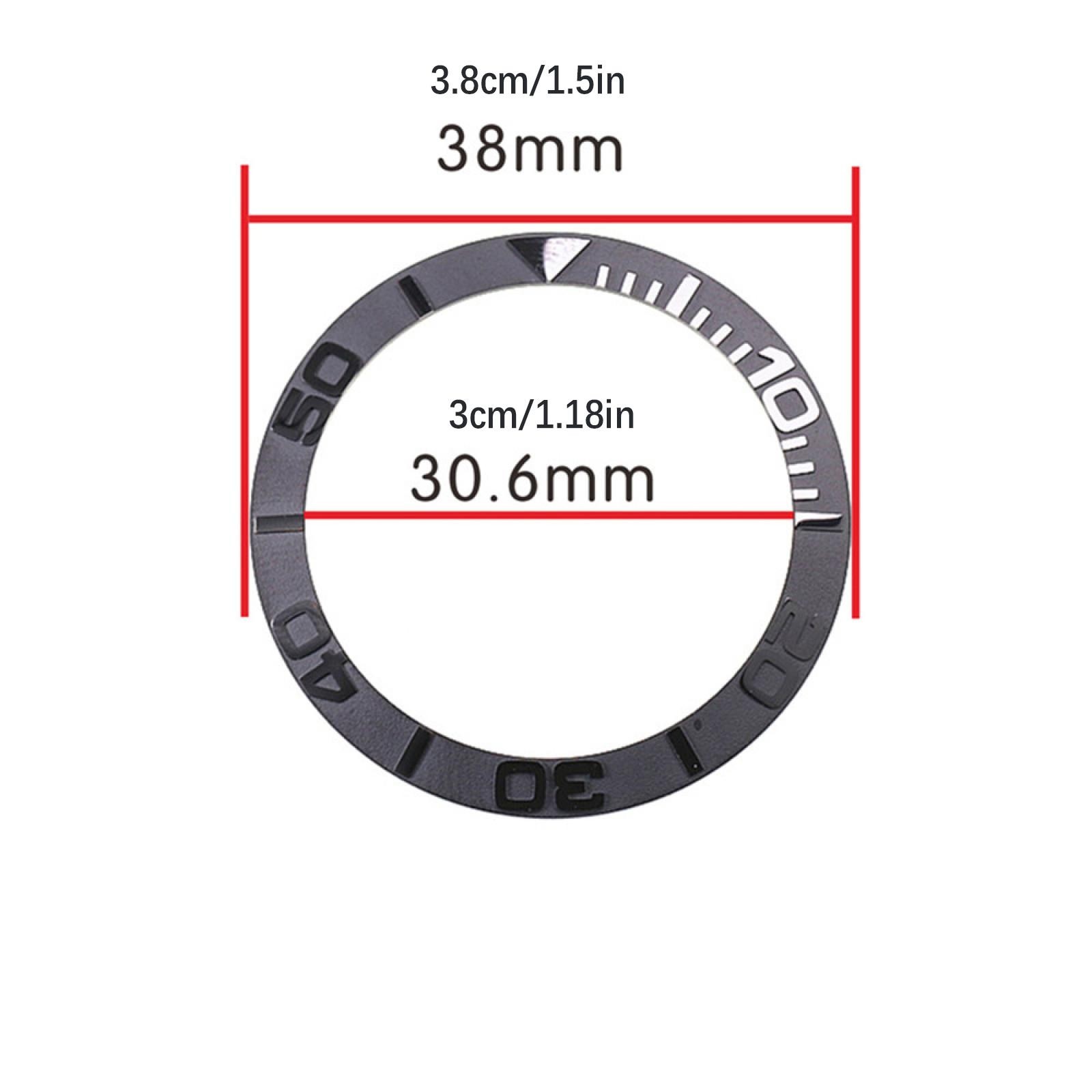 38mm Ceramic Watch Bezel Black For Seiko Yacht-Master Diver SKX007/009/011 tq
