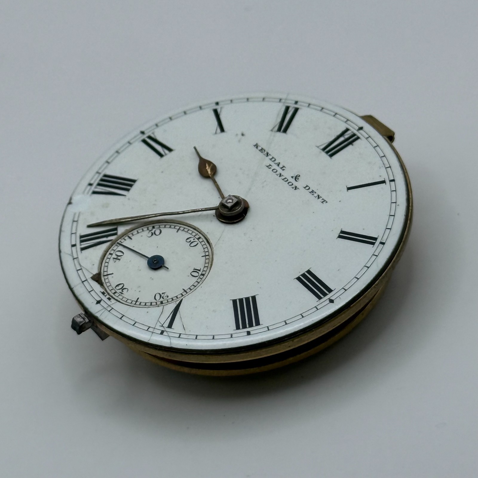 Kendal & Dent London Pocket Watch Movement – English Lever – Parts Repair 44.3mm