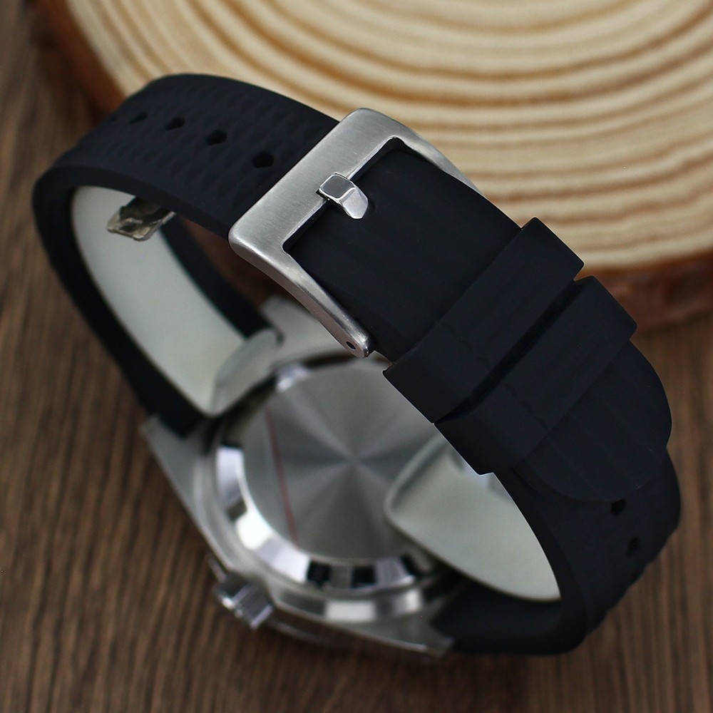 Sapphire 40mm Steel Watch Case Black Strap Modify 62MAS Mod For Seiko NH35 36 38