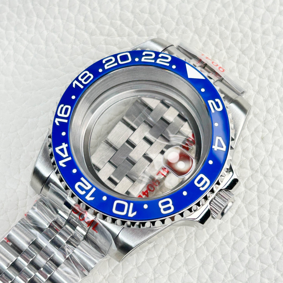 Smurf Bezel 20ATM 40mm Brushed Watch Case Fit Nh35 Nh34 Nh36 Movement Mod Parts