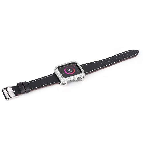 Bling Rhinestone Case Bezel Cover for Apple Watch 42mm 46mm Silver