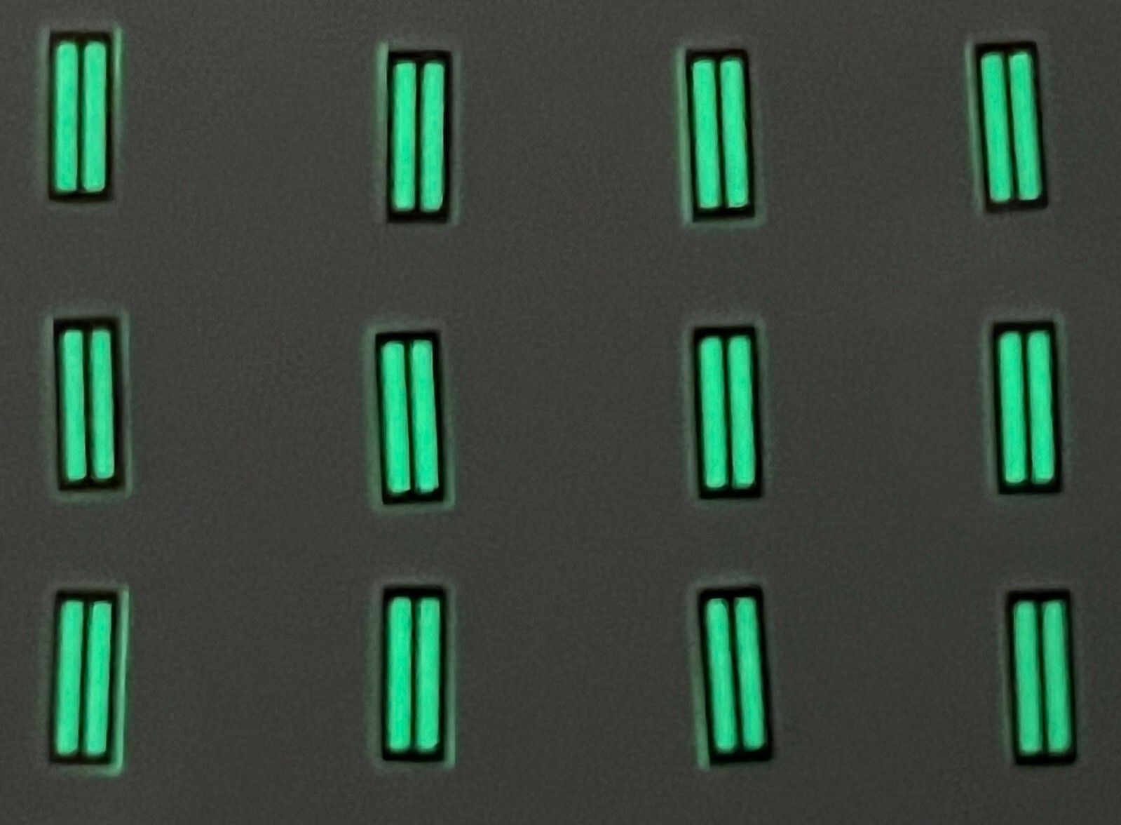 Watch Dial Hour Markers 12 pieces Green Blue LUMINOUS Numerals Indexes bars MOD