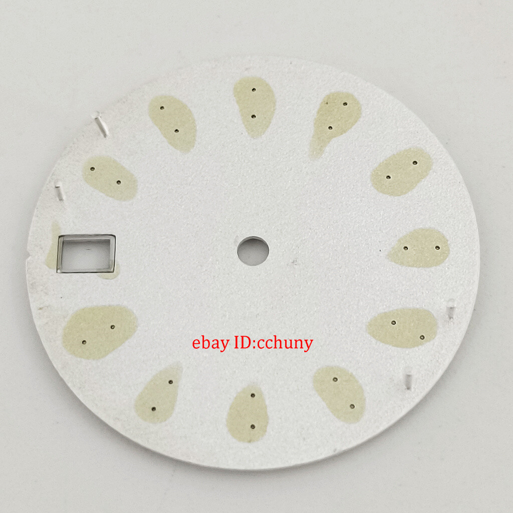 29mm Black/blue/ white Watch Dial Green luminous fit NH36 NH36A movement