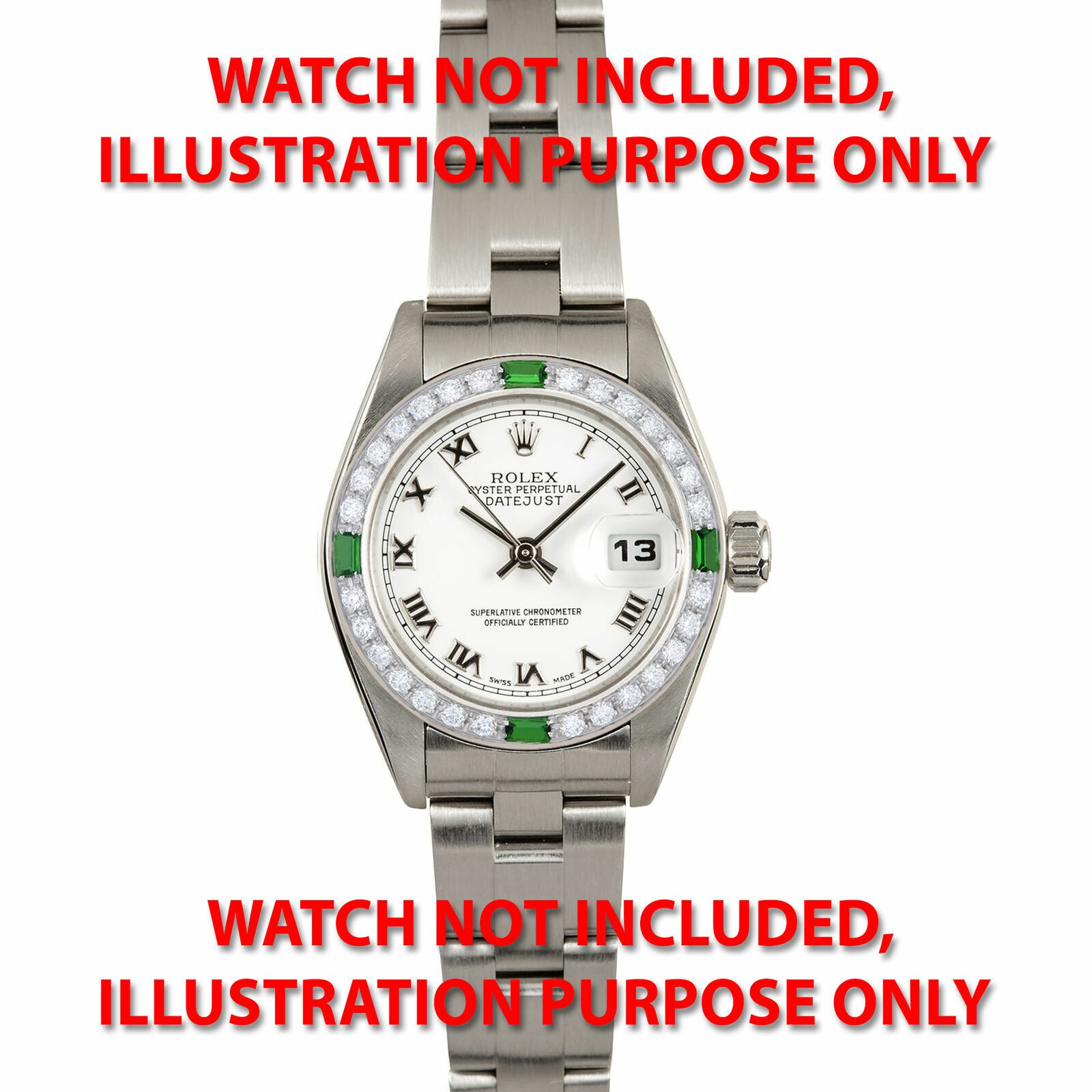 LADIES .70CT NATURAL DIAMOND BEZEL 18KW FOR ROLEX 26MM DATE, DATEJUST, PRESIDENT