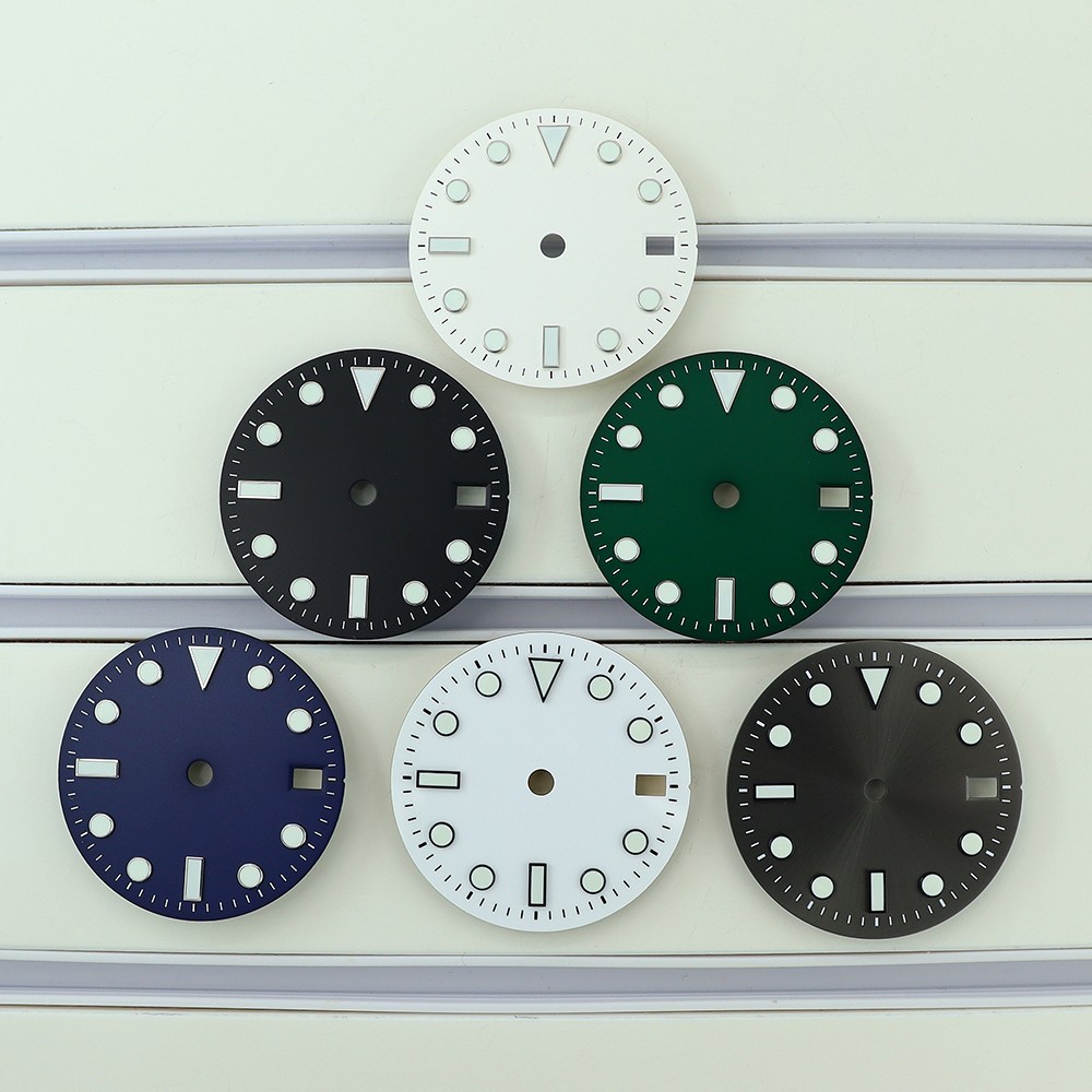 28.5mm Dial C3 Green Luminous For Diver Modify GMT SUB Mod Seiko NH34 NH36 NH38
