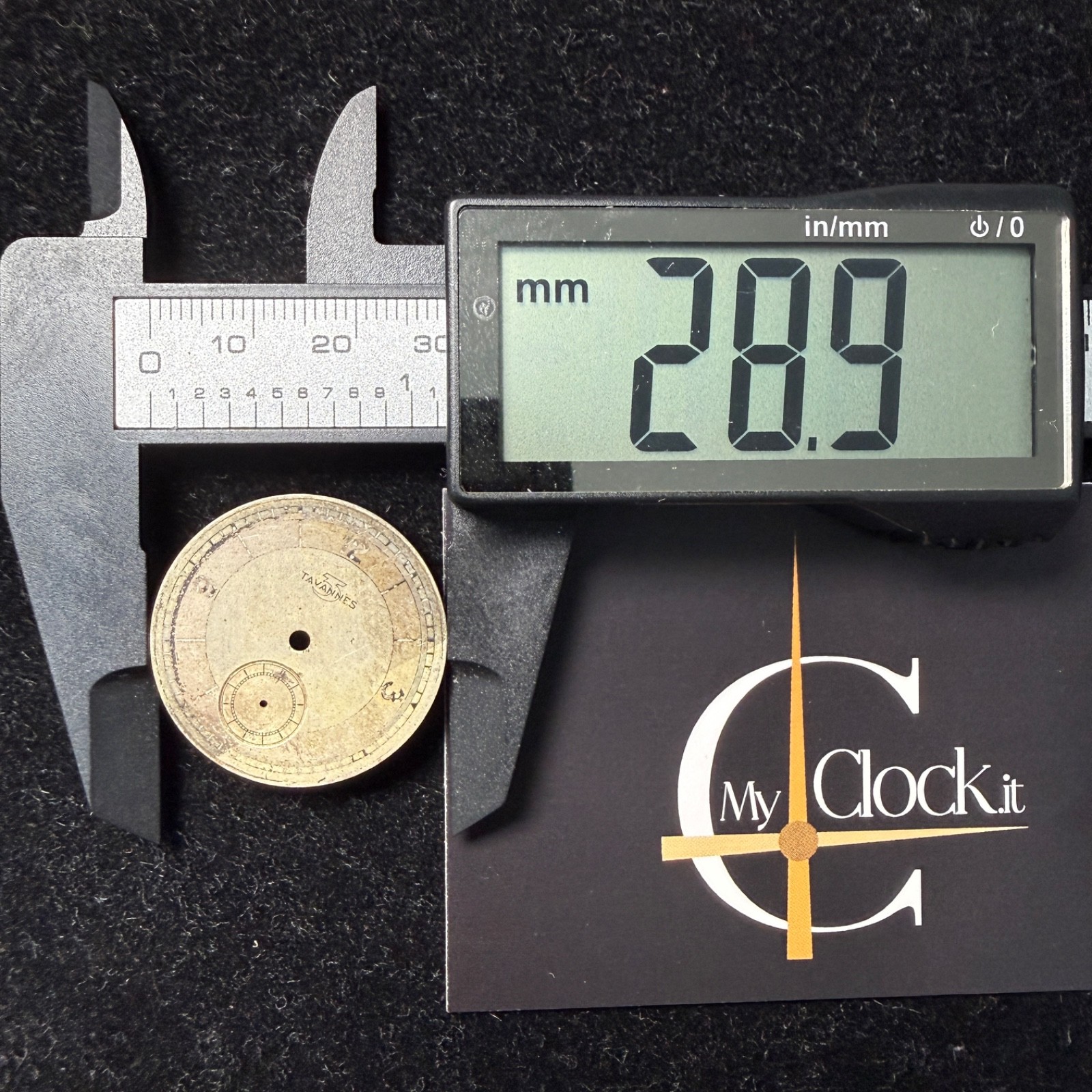 Tavannes Watch Dial 28.9Mm Diameter Small Seconds Bitonal Bullseye