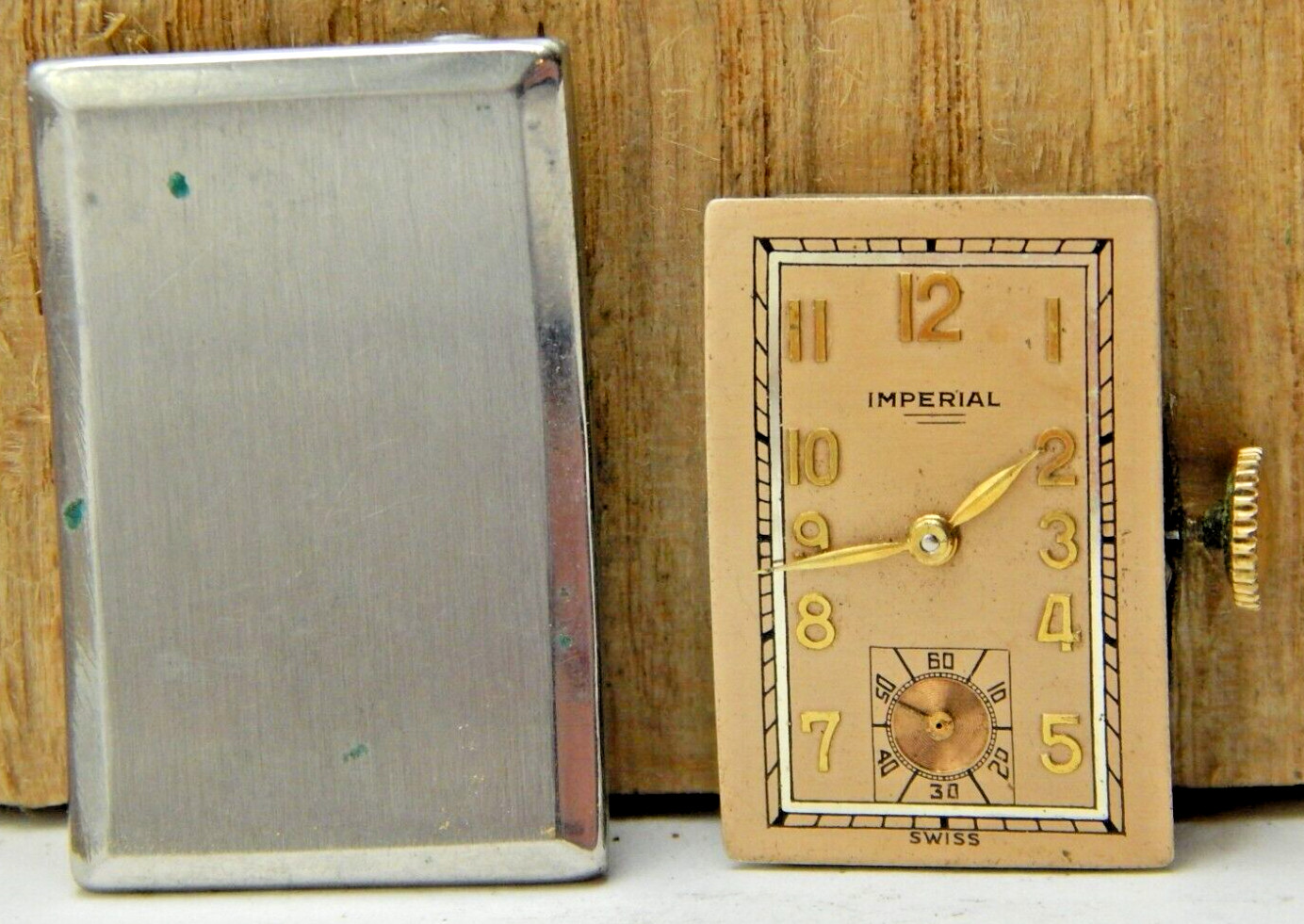 Vintage Imperial model 48 17 jewel men’s wrist watch movement dial & case back