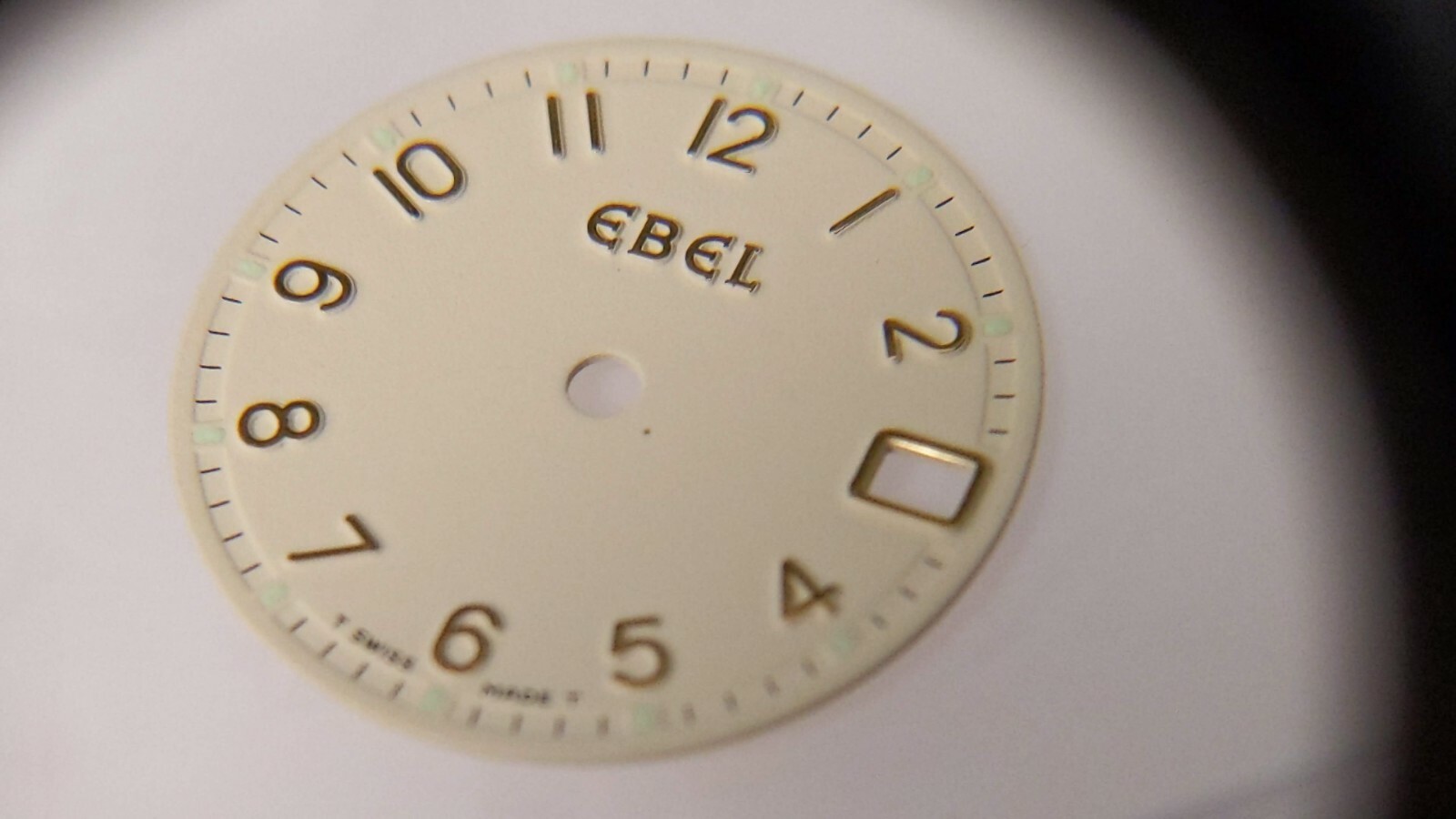 Ebel dial 1087621/206T Sportwave, 19.5mm diameter, cream&gold color w/luminescen