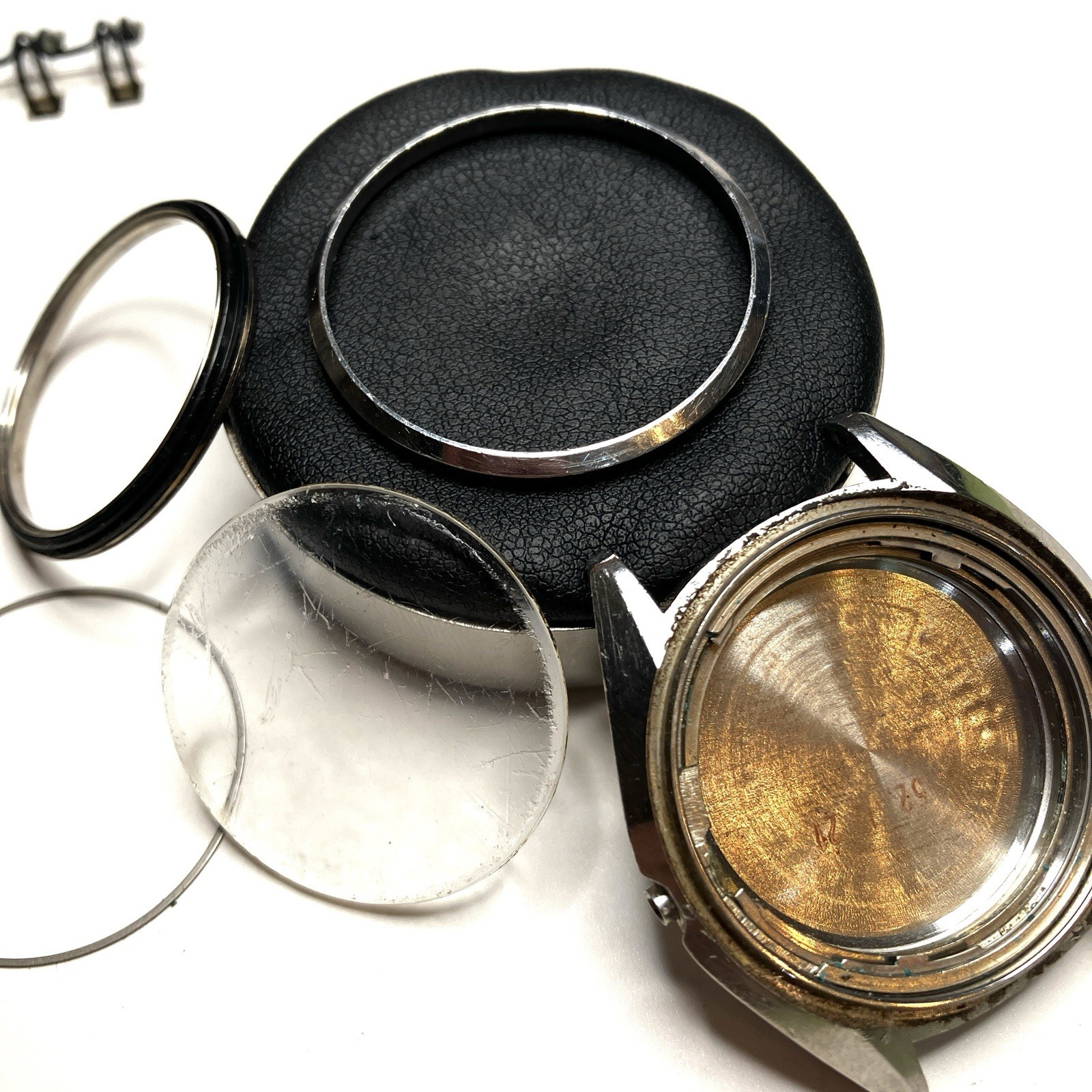 Seiko Lord Matic 5605-7050 Case Set Crystal Bezel Ring Parts Repair LM Japan
