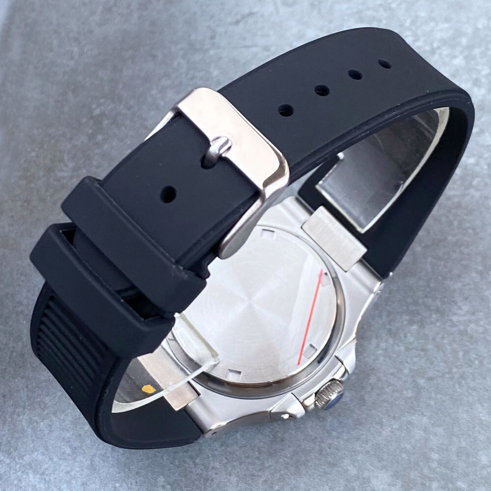 40mm Stainless Steel Square Watch Case 10ATM Dive Case Fit NH35 NH36 Rubber Band