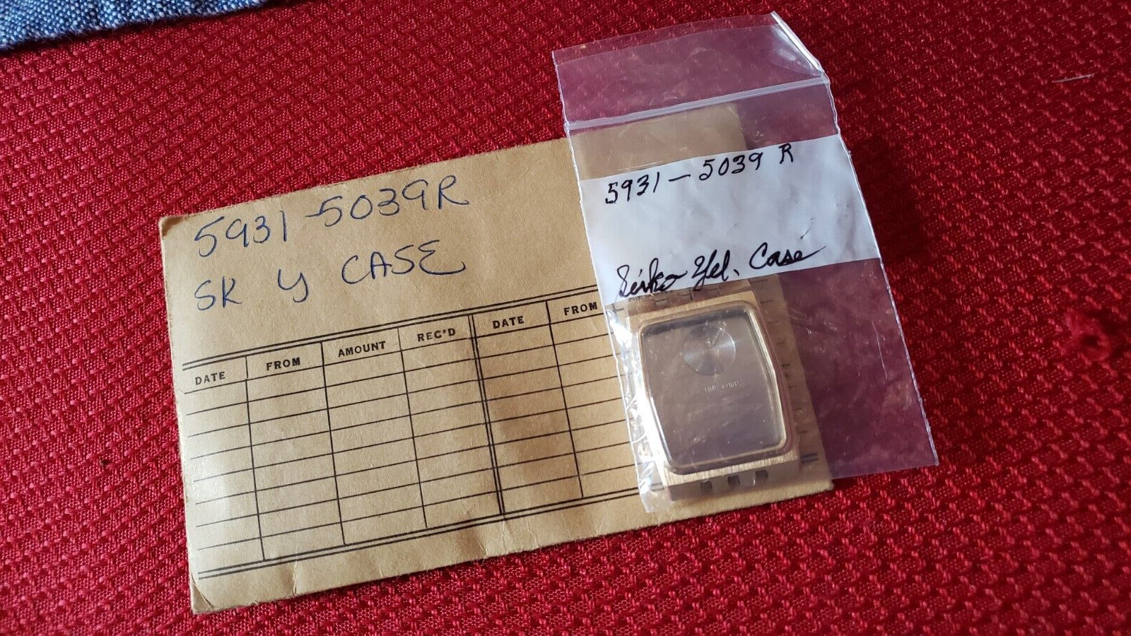 NEW VTG 70’s 80’s Men’s Seiko Yellow Gold Watch Case Crystal Tank # 5931-5039 R