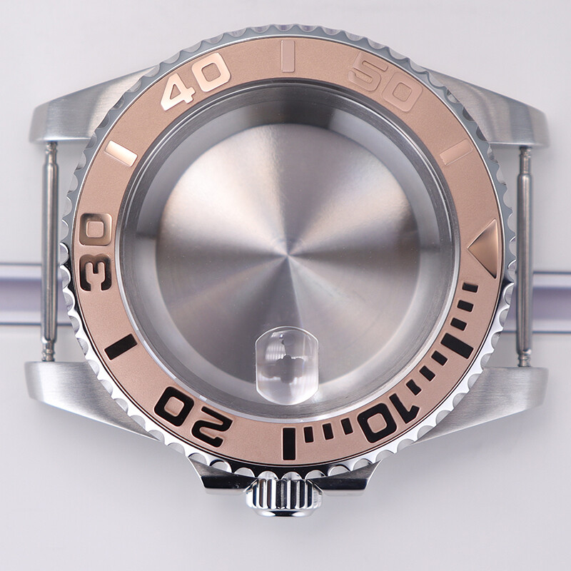 40mm Watch Case protruding Ceramic Ring Sapphire Glass Exhibition back For NH35