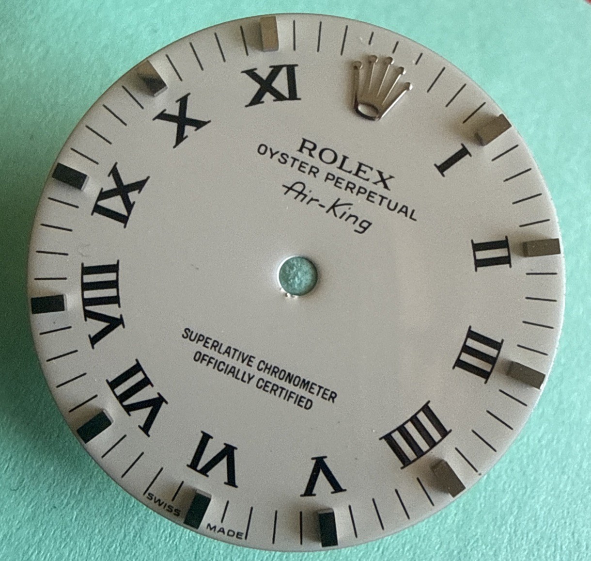 Genuine Rolex Ceramic Dial Silver Lum & Arabic Air-King 34mm 14000, 14200