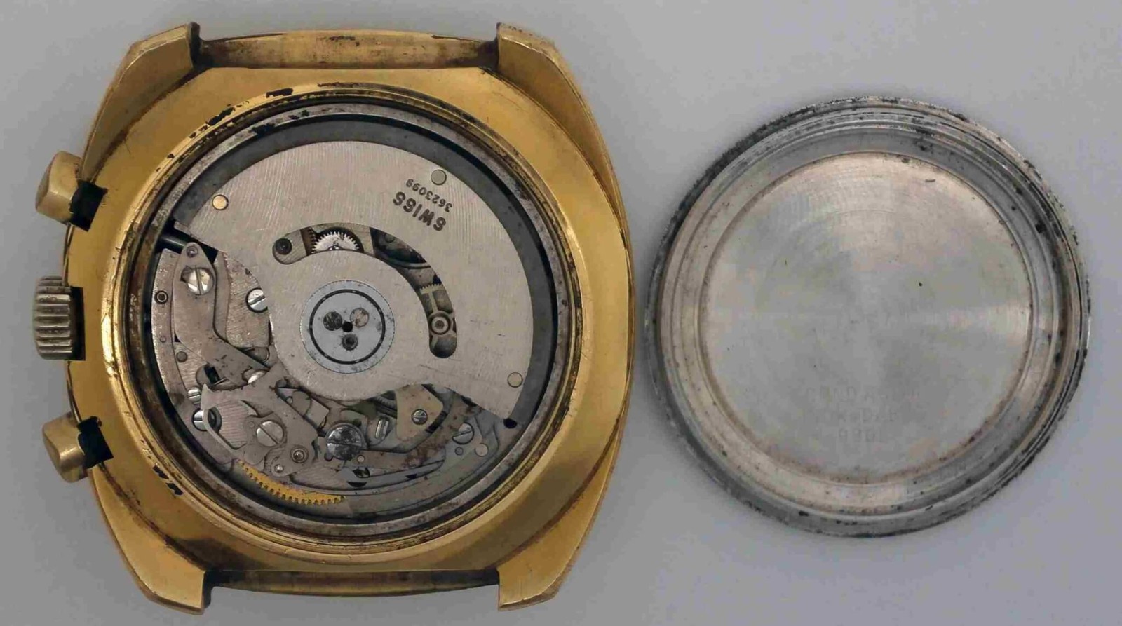 VTG PHILIP MORRIS Gold Plated Chrono. Ref: 9805. Cal: Lemania-1341. Service
